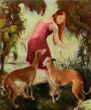 Mimosenpflückerin 140 x 115 cm Öl auf Leinwand 2023