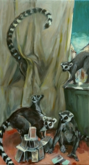 "Wunderliche Entdeckung" Öl auf Leinwand  140 x 75 cm 2019