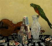 "Stilleben mit Papagei"  Öl auf Leinwand  54 x 60 cm 2017