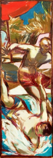 Martin Stommel  „Springers“ Ölskizze Öl auf Leinwand / oil on canvas 64 x 22 cm 2024