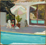 Martin Stommel  „Pool á Midi“ Öl auf Leinwand / oil on canvas 71 x 72 cm 2024