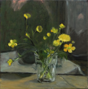 Petra Rintelen BUTTERBLUMEN 36 x 36 cm Öl auf Leinwand / oil on canvas 2023