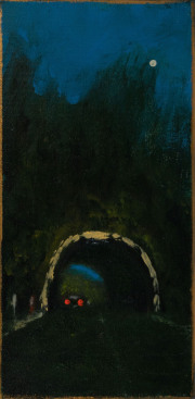 James F. Johnston – Lunar Road (2025) Acryl und Goldpaste auf Leinwand