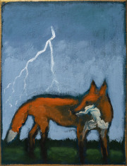 James Johnston -Reynard- Acryl und Goldpaste auf Leinwand 40 x 30 cm 2025