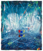 Andrea Damp Who´s afraid of Red, Yellow and Blue Öl und Acryl auf Leinwand 60 x 50 cm, 2024