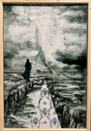 Arny Schmit „Maikäferflieg 21“ , Öl auf Papier, 75 x 50 cm, 2021