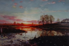 Armin Völckers „Ende der Ausbaustrecke (nach Mønsted) Öl auf Leinwand / oil on canvas 75 x 95 cm 2017