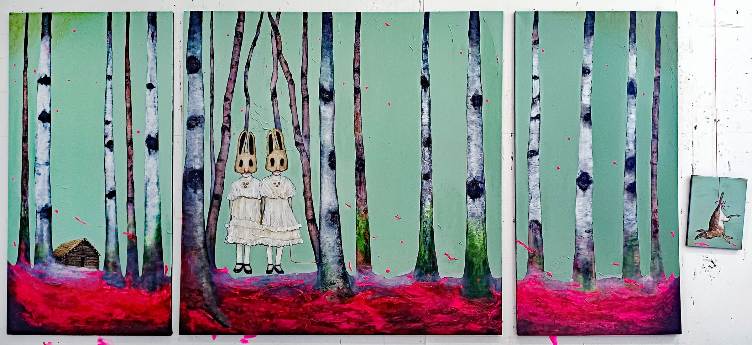 Marie Louise Elshout, Öl af Leinwand, Hunters at Dawn