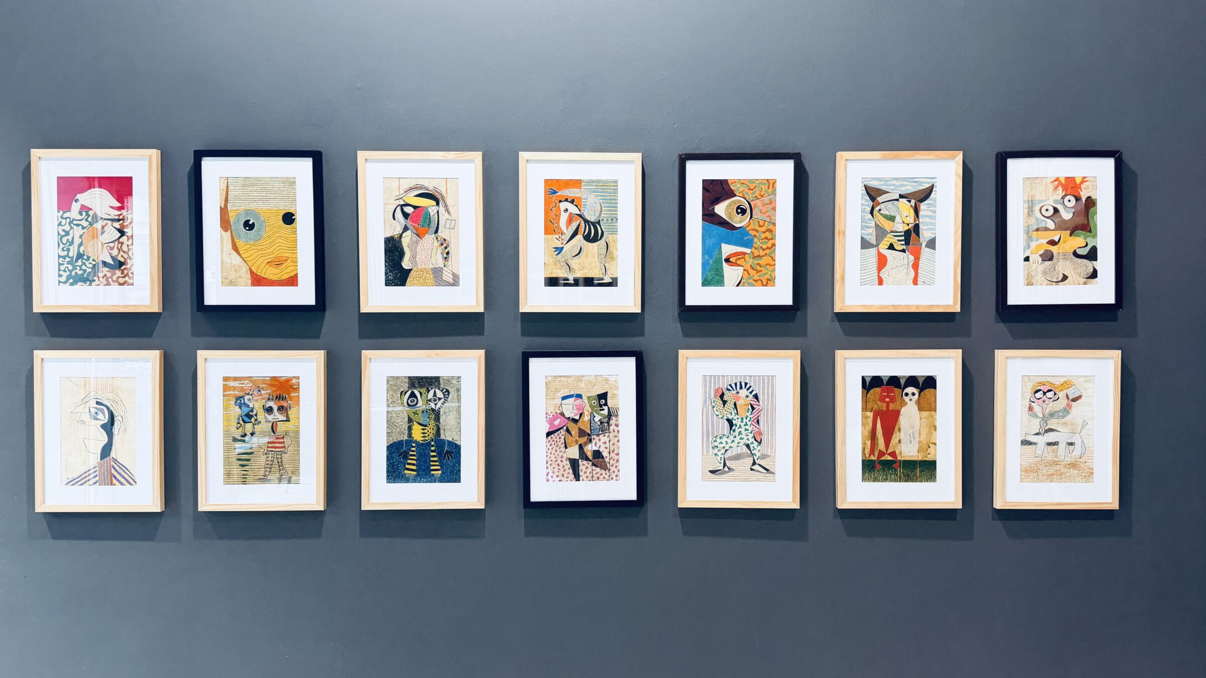 Manfred Masch Ausstellung The Space Between, Zeichnungen mit Buntstift auf Papier